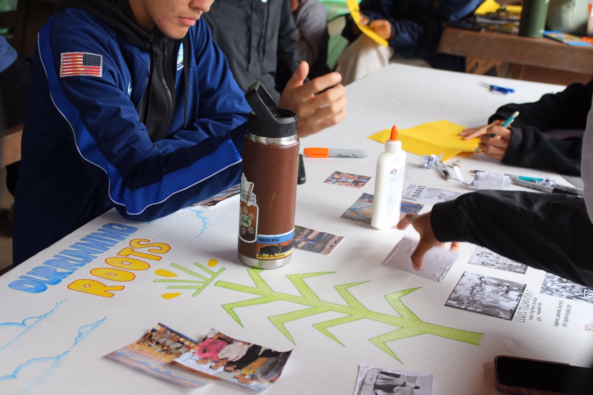 Wings program participants at a community running event